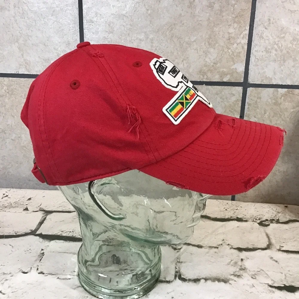 Kbethos Hat Never Forget Your Roots Red Adjustable Strapback Distressed Ball Cap